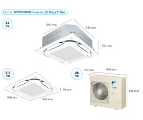 MÁY ĐHKK 3,5 HP / 3PHA  - INVECTER / MODEL: FCFC85DVM