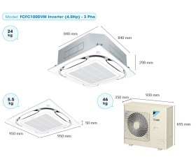 MÁY ĐHKK 4,0 HP / 3 PHA - INVECTER / MODEL: FCFC100DVM